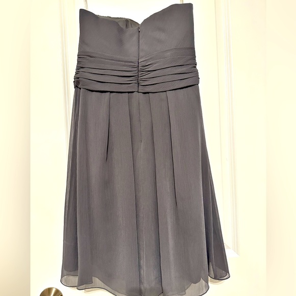 David’s Bridal Bridesmaid Gray Strapless Dress- worn once - Picture 3 of 4